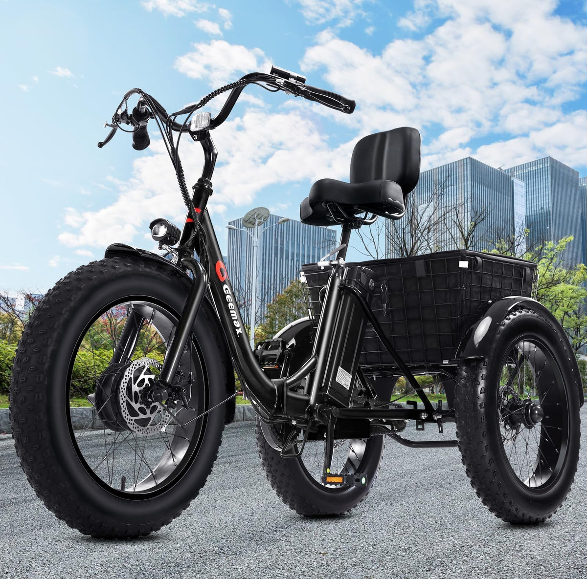 Folding Electric Tricycle for Adults, 20"x4" Fat Tire, Peak 500W 36V13Ah D50931