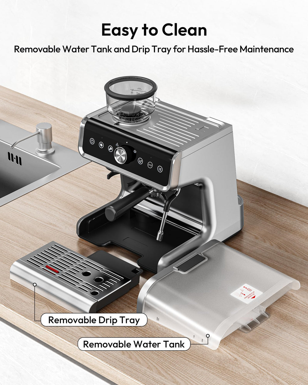 Espresso Machine with Grinder and Milk Frother J6748