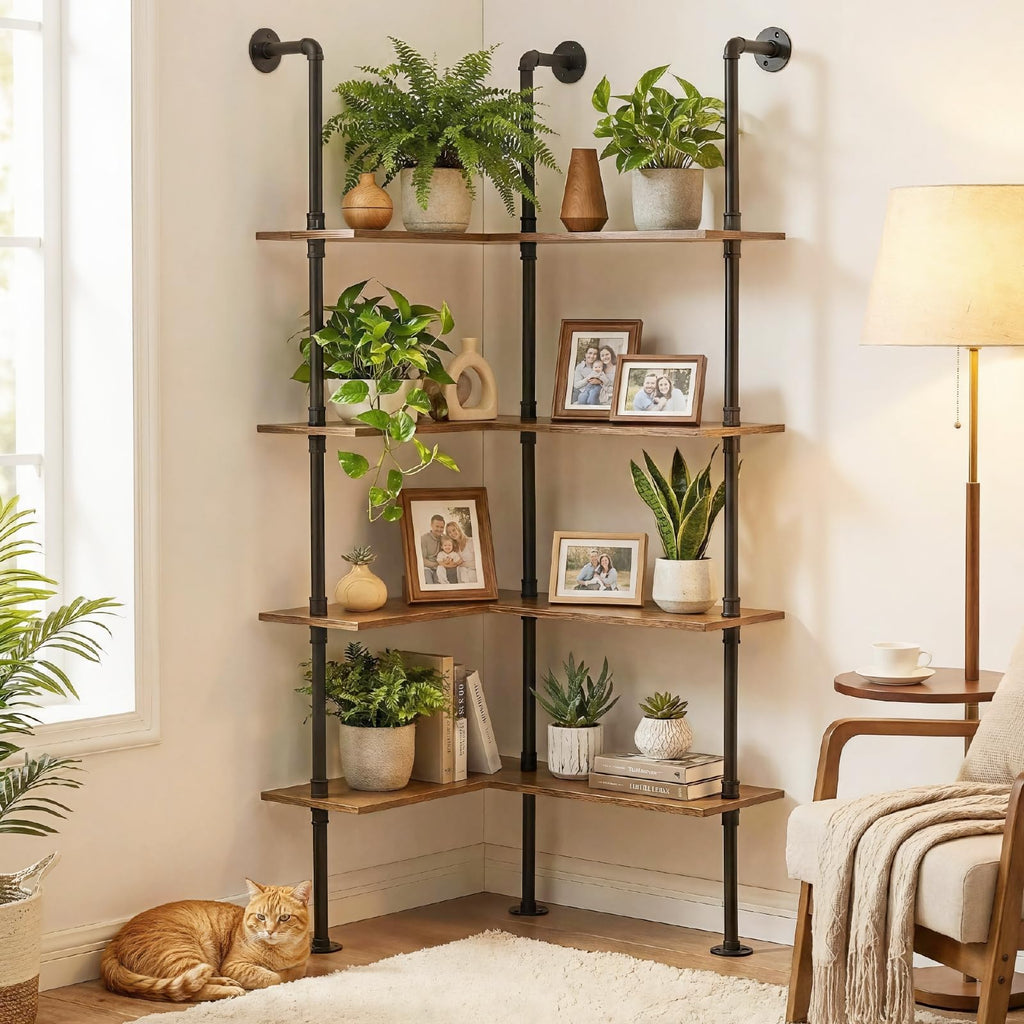 Industrial Pipe Corner Bookshelf I3201