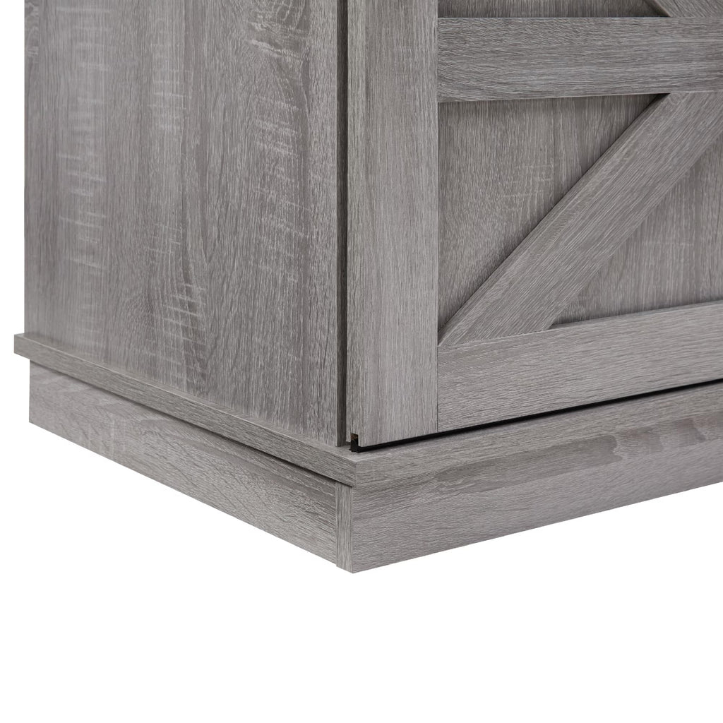 65" Grey TV Stand with Sliding Doors R7025