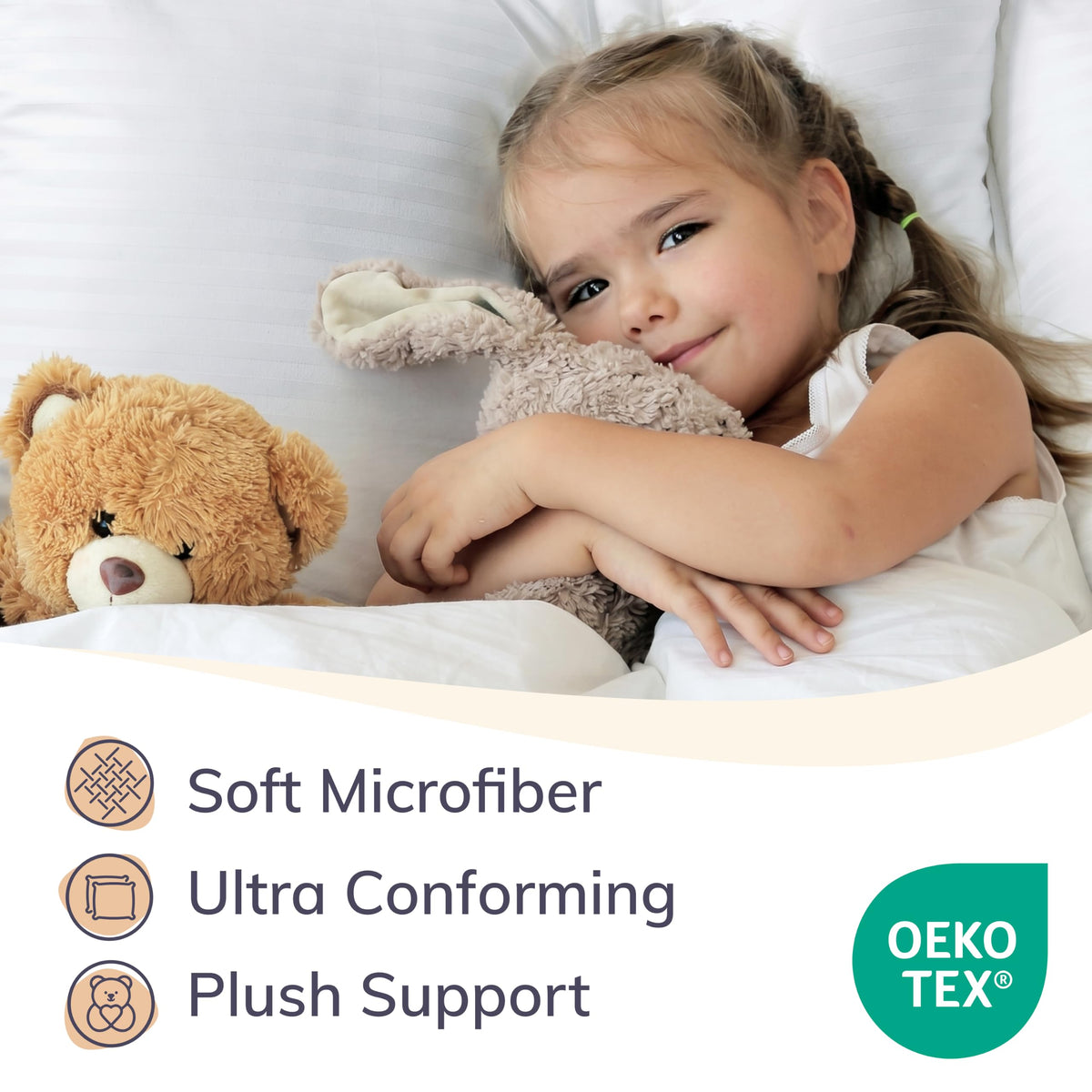 King Size Bed Pillows Set of 2 Cooling Down Alternative X7444