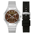 Brown Dial Stainless Steel Chronograph Watch Set 41.5mm T725