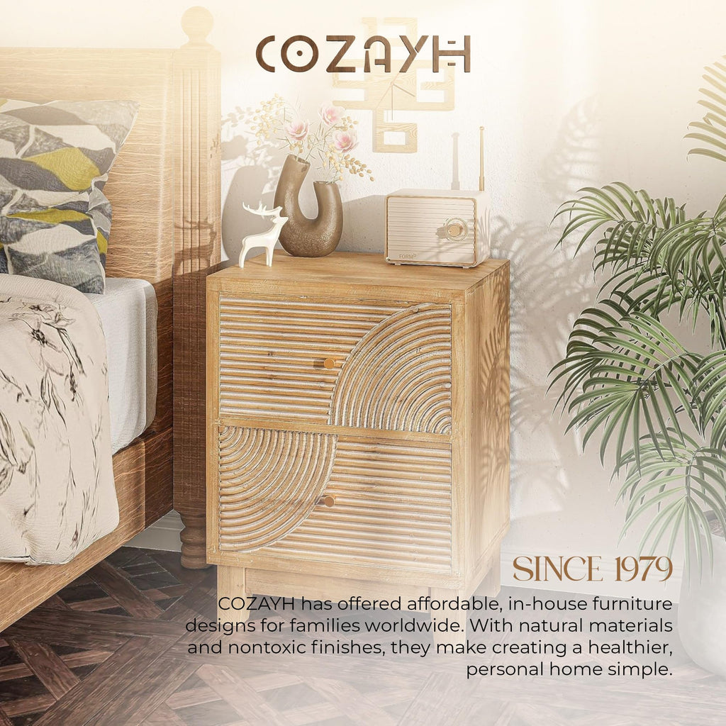 2 Drawer Wood Nightstand G207764