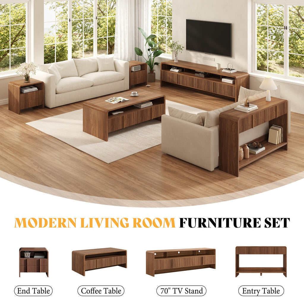 Fluted Coffee Table with Storage R5231