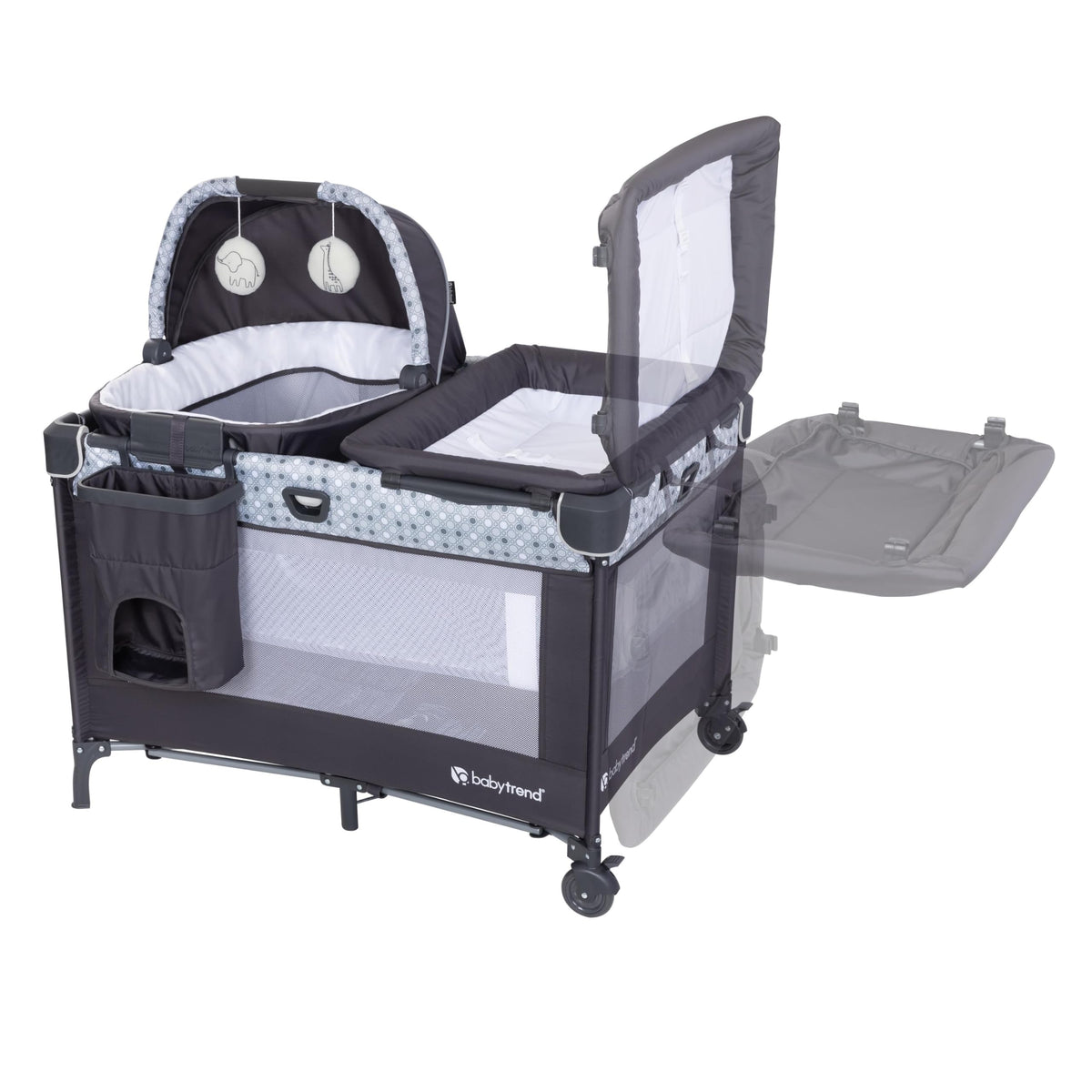 Nursery Den Playard with Rocking Cradle, Snooze Pod, Flip Over Changer L95599