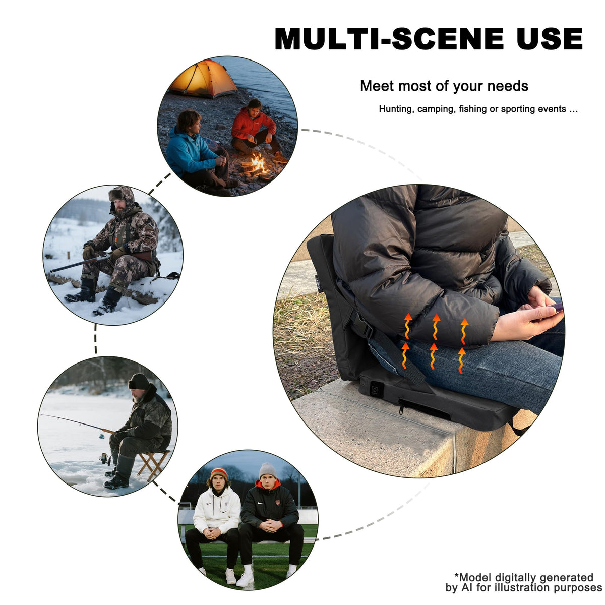 Warm Seat Cushion with Back Support O541