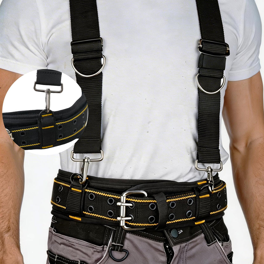 2-Inch Padded Tool Belt with 4 D-Rings Heavy Duty Double Metal Roller Buckle N487380