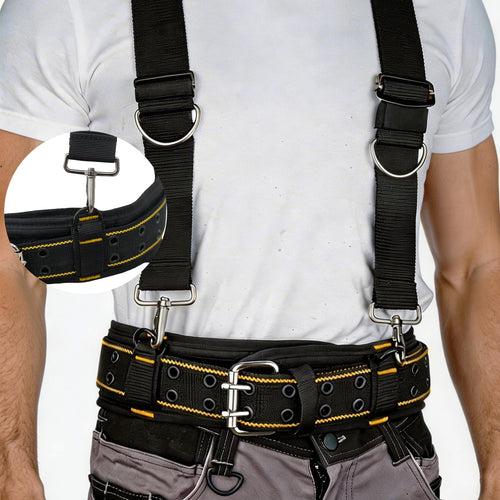 2-Inch Padded Tool Belt with 4 D-Rings Heavy Duty Double Metal Roller Buckle N487380