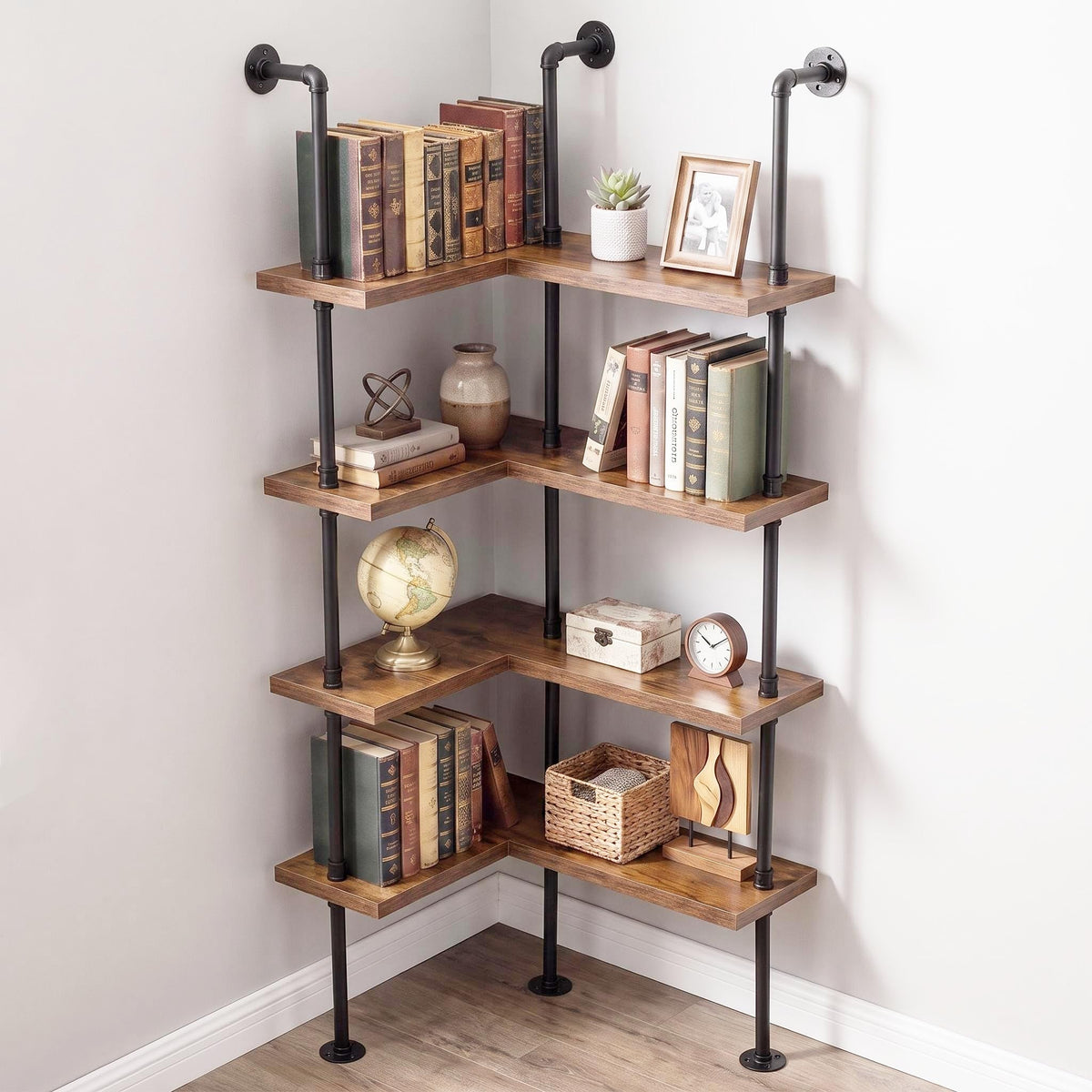 Industrial Pipe Corner Bookshelf I3201