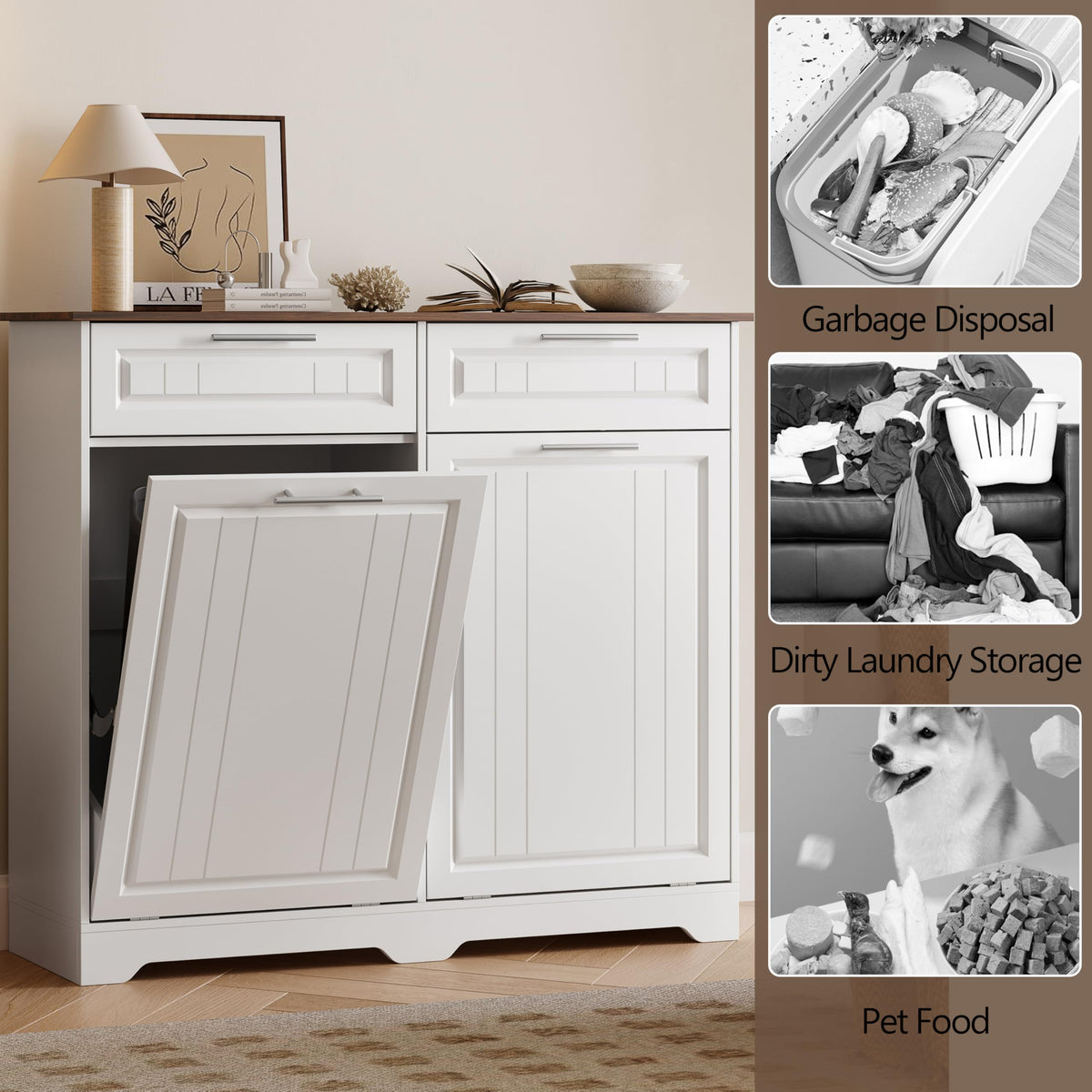 10 Gallon Double Tilt Out Trash Can Cabinet M794