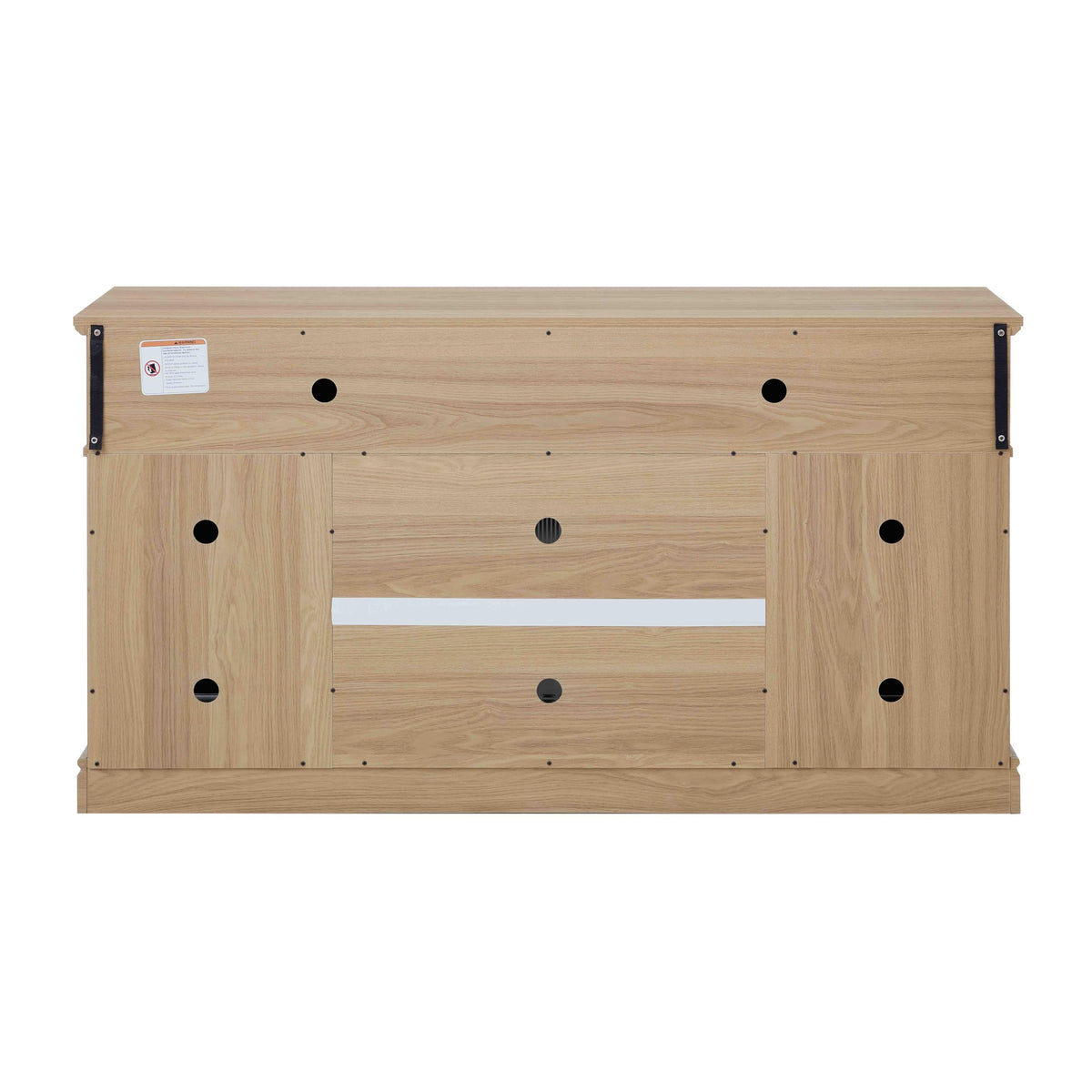 58 Inch Light Oak TV Stand with Sliding Doors K29830
