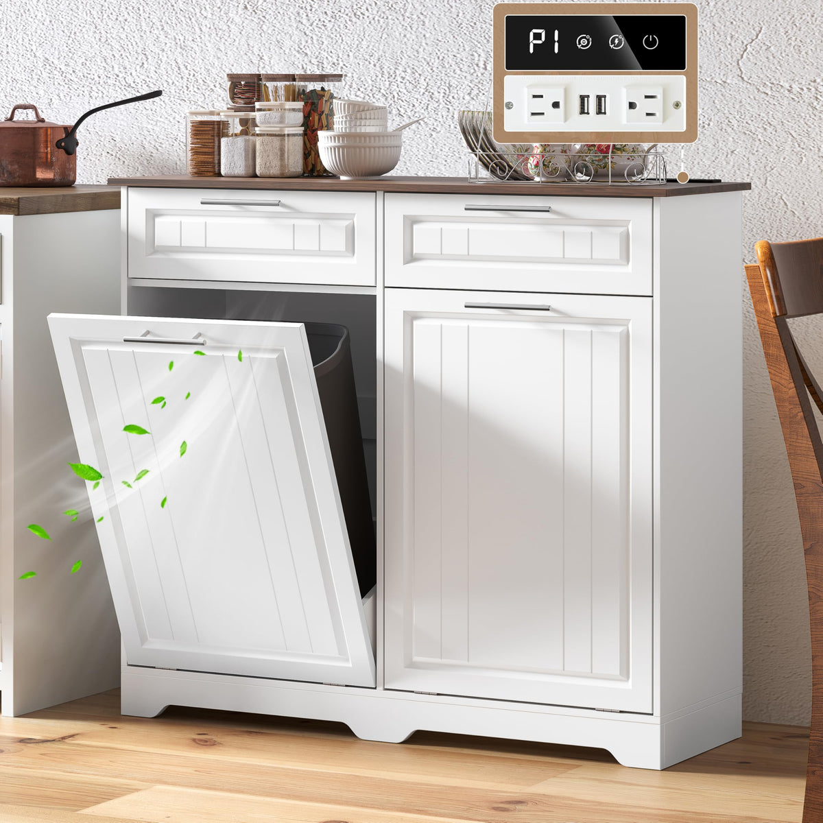 10 Gallon Double Tilt Out Trash Can Cabinet M794