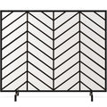 38x31in Wrought Iron Mesh Chevron Fireplace Screen J142929