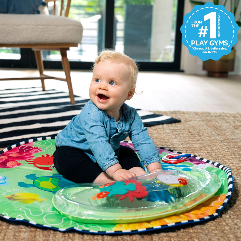 2-in-1 Water Mat Tummy Time Activity Play Gym Sensory Toys R28689