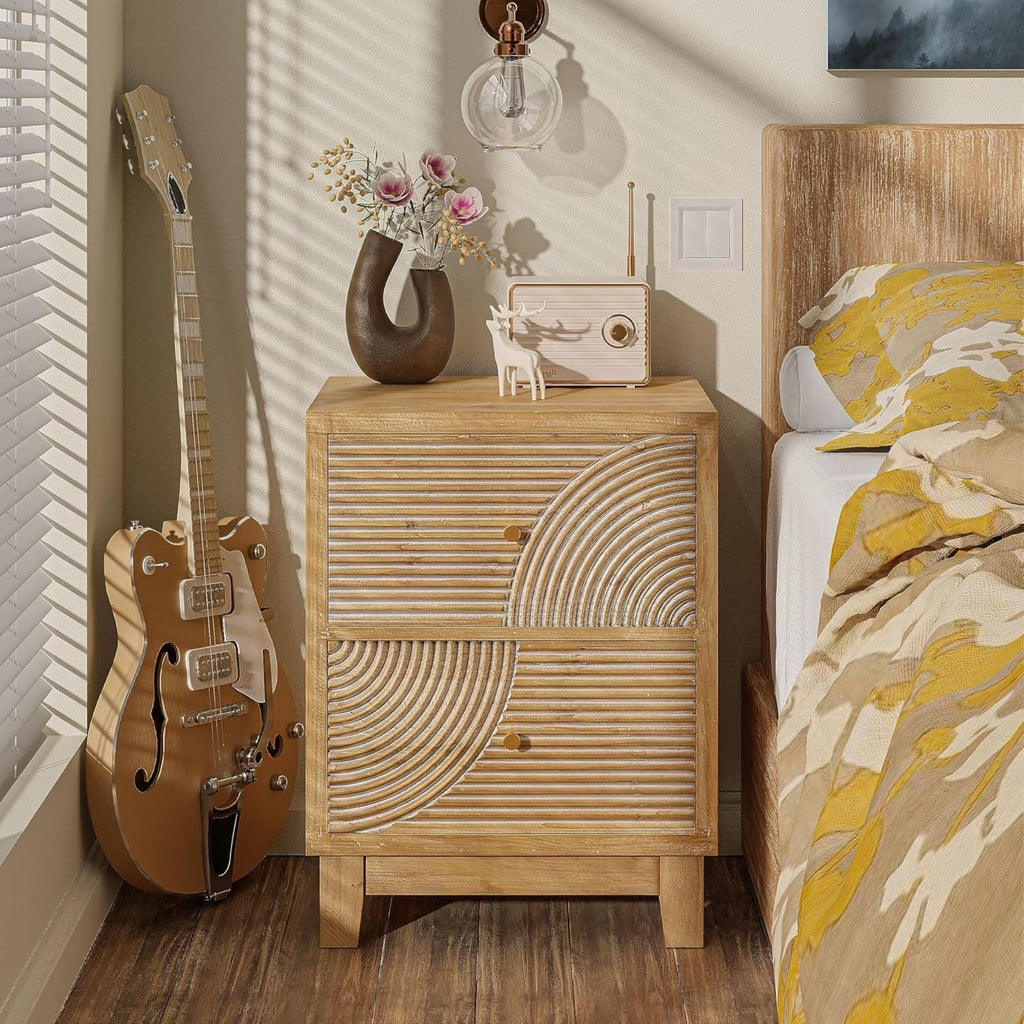 2 Drawer Wood Nightstand G207764