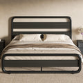 Full Size Metal Bed Frame with Wooden Headboard R5353