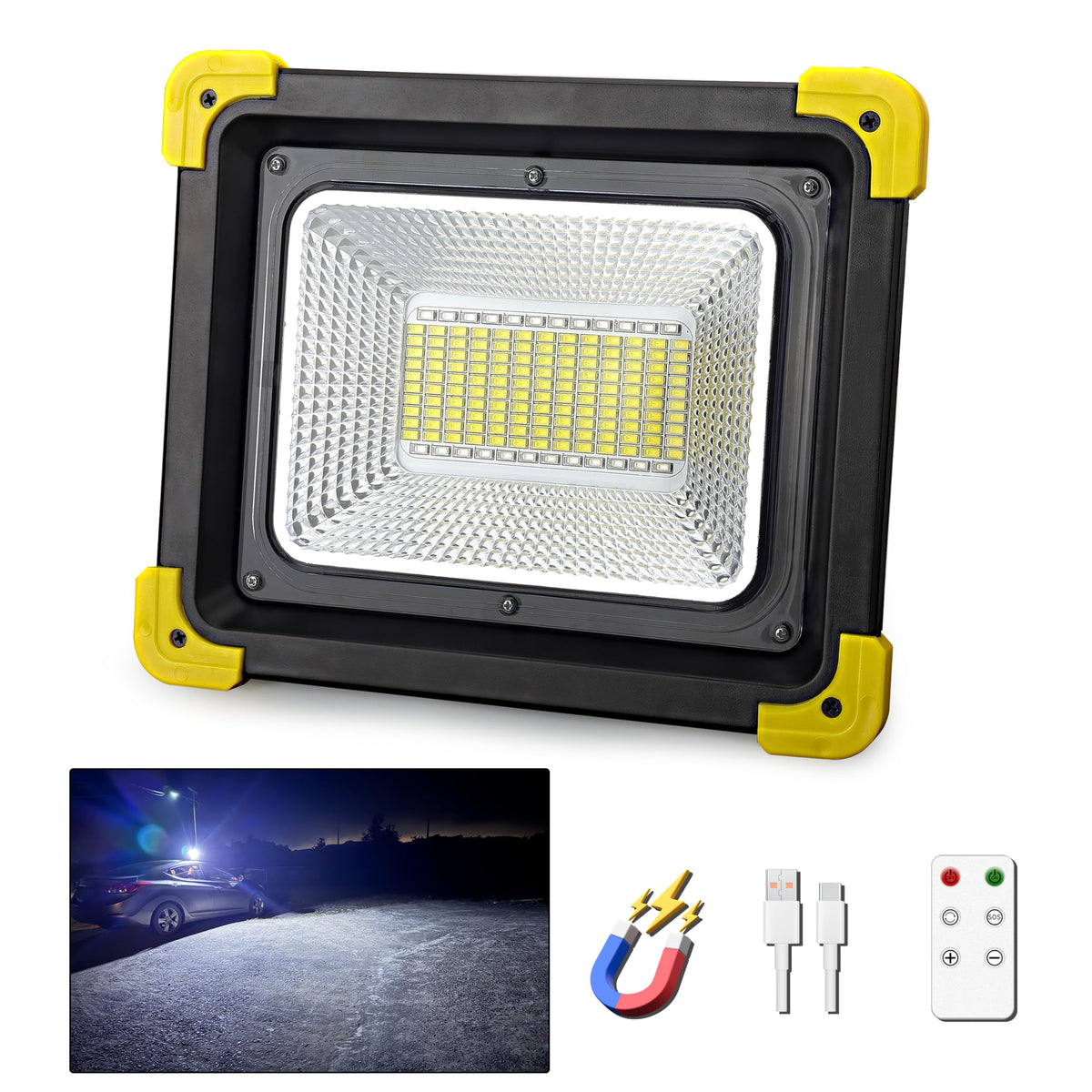 12000mAh Rechargeable Magnetic LED Work Light IP65 Waterproof 4 Modes W8803
