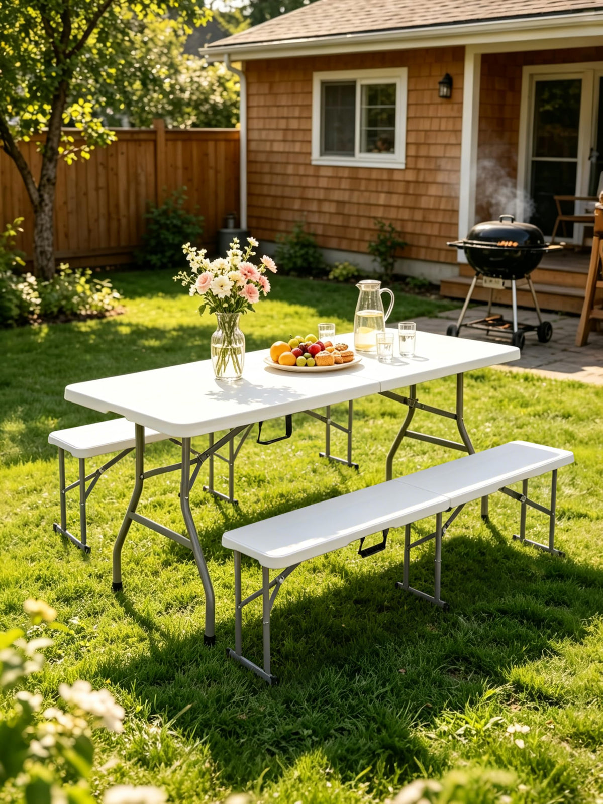 6Ft Heavy Duty Portable Plastic Folding Table W188