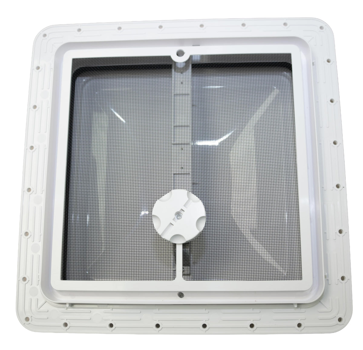 14" RV Roof Vent with White Lid and Manual Crank Q13727