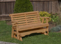 Brown 5 Feet Outdoor Glider with Cup Holders N787